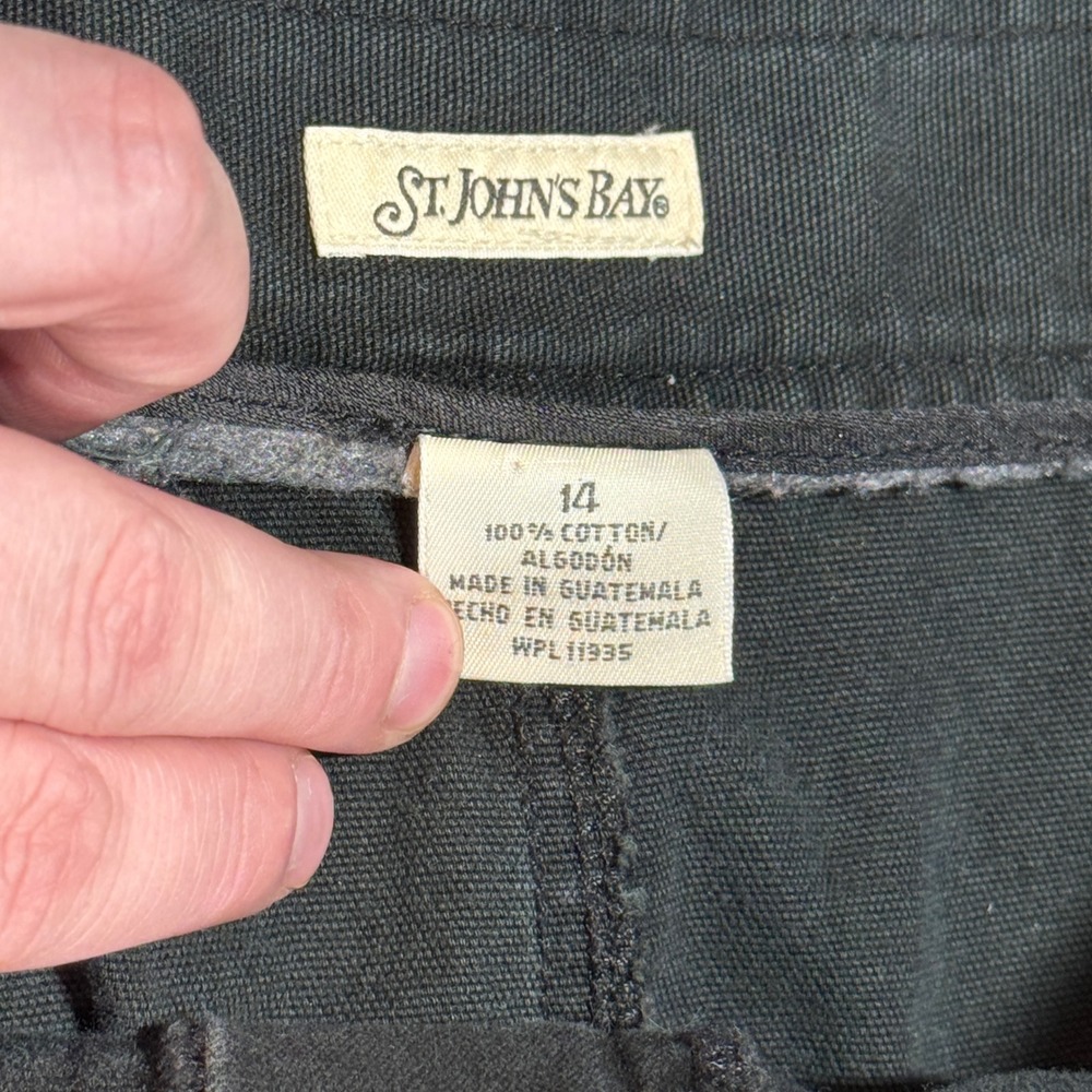 VTG St. Johns Bay Denim Maxi Skirt Womens Size 12 Black Utility Streetwear Gorp - Picture 9 of 12